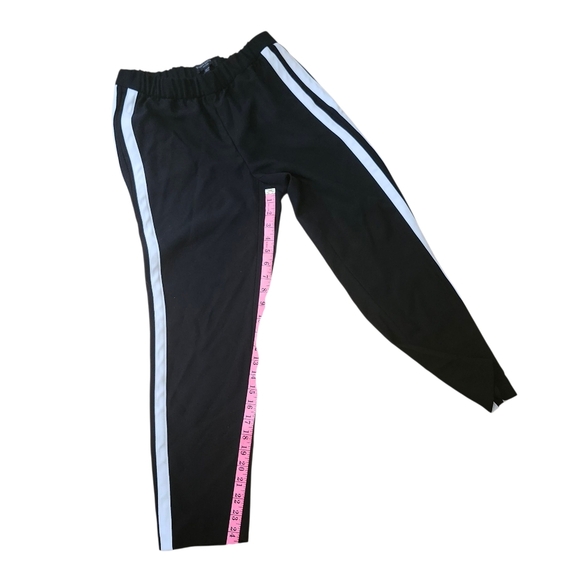 Banana Republic XS Hayden Black Striped Track Pant Preppy Pull On Tuxedo Ankle - Picture 7 of 13